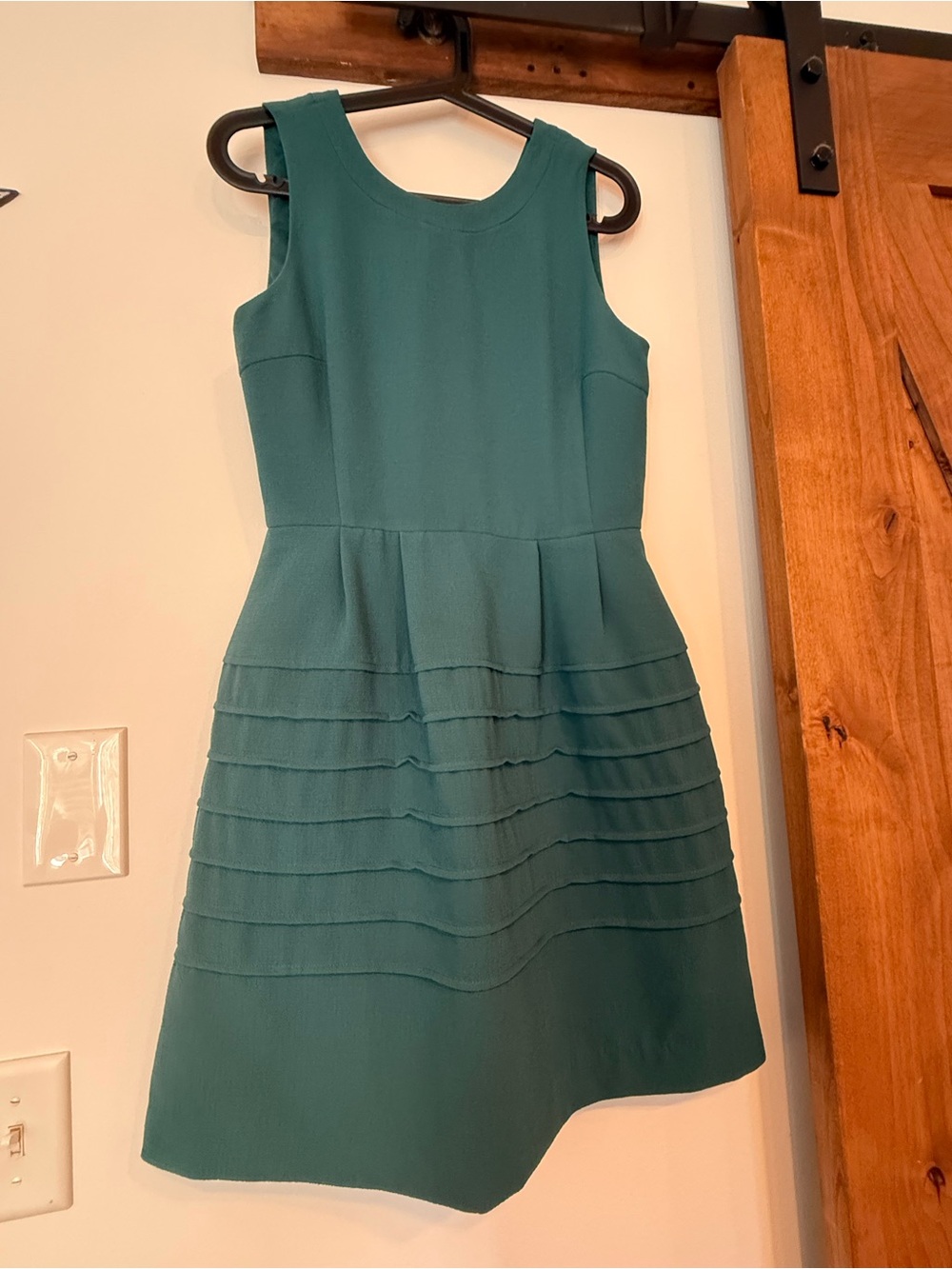 Madewell Teal Sleeveless Tiered Fit-and-Flare Dress